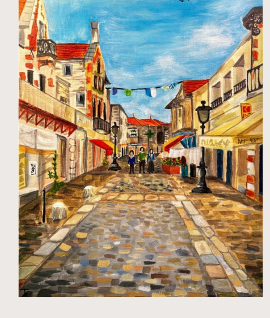 Rue pavée colorée